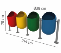 Basurero Ecológico Municipal Cuadruple